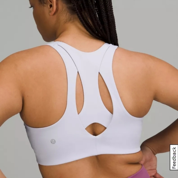 Lululemon Open Racerback Training Bra Medium Support Tank Top Lavender 2 New - Picture 3 of 12